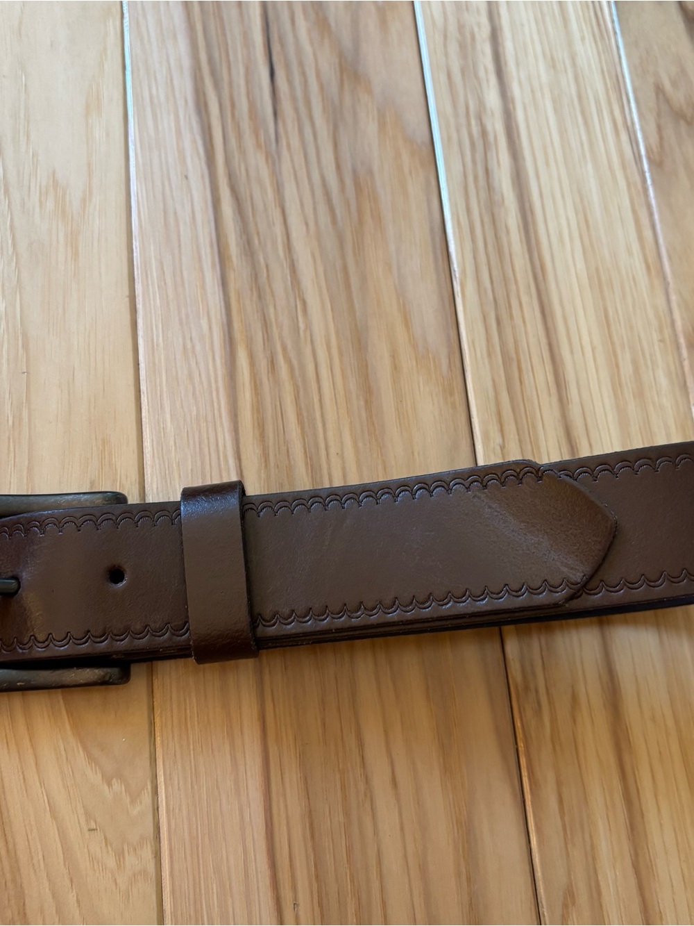 J. Crew Brown Leather Belt Size 36 - Picture 3 of 10